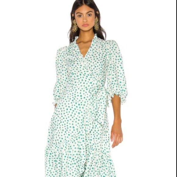 Rebecca Taylor Emerald Daisy Ruffle Detail Cotton Dress size 2 - Picture 1 of 8